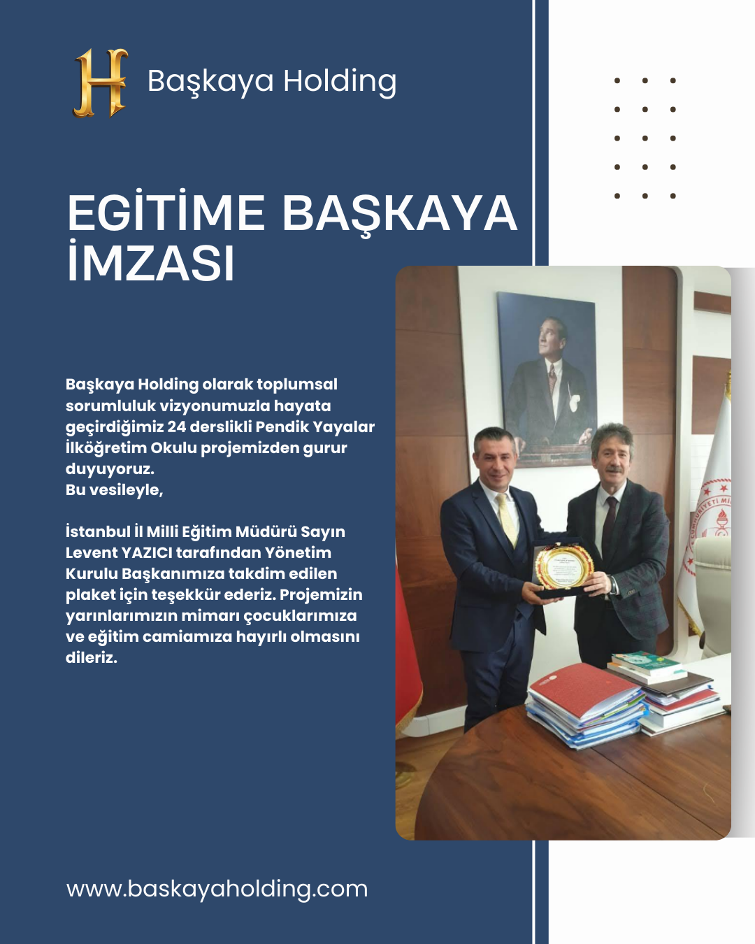 Eğitime Başkaya İmzası